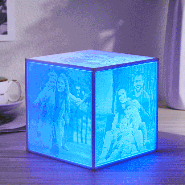 Custom Photo Cube Night Light Personalized Creative Atmosphere Lamp Valentine's Day Gifts - photomoonlampau
