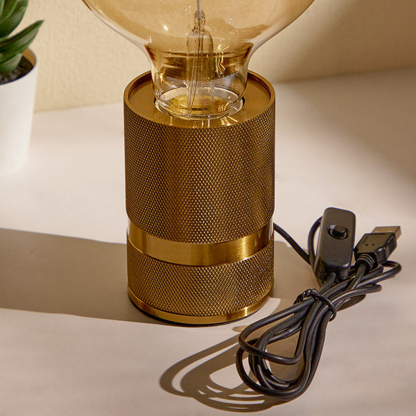 Retro Metal Mesh Bronze USB Lamp Holder - photomoonlampau