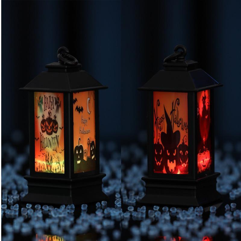 Halloween Luminous Oil Lamp Luminous Ornaments Skeleton Pumpkin Lantern Party Window Scene Layout