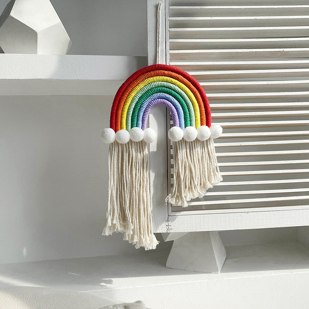 Macrame Rainbow Wall Hanging Decoration Boho Home Decor Party Supplies Baby Shower Kid Room