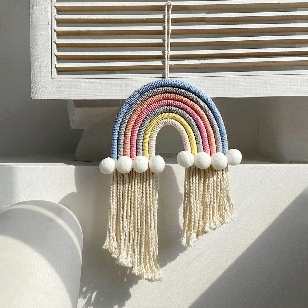 Macrame Rainbow Wall Hanging Decoration Boho Home Decor Party Supplies Baby Shower Kid Room