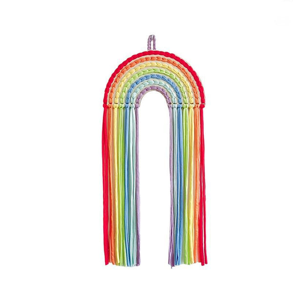 Macrame Rainbow Wall Hanging, Boho Rainbow Decor for Girls Nursery Bedroom Playroom Baby Room Decor