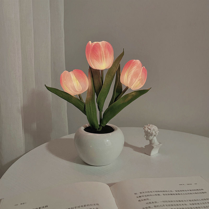 Tulip Flower Lamp Cute Flowers Night Light Home Decor Gifts for Mom