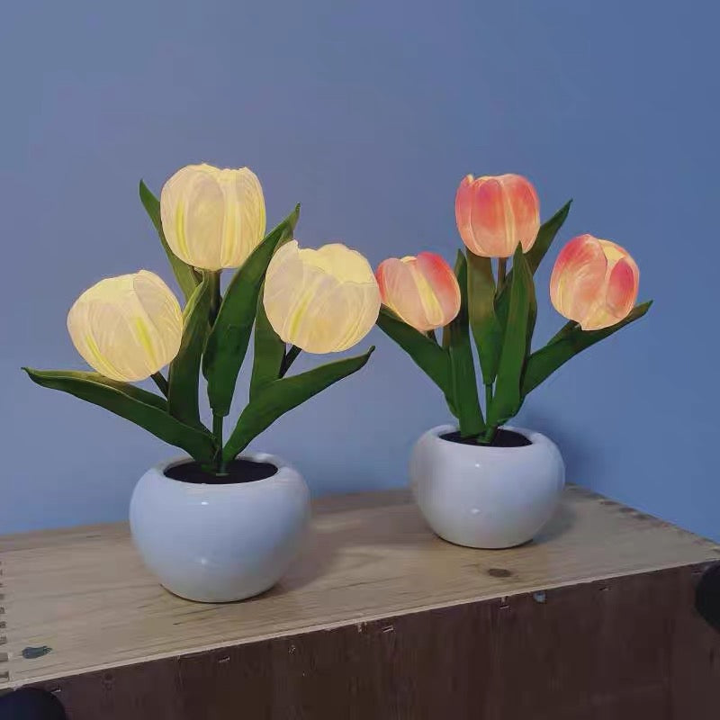 Tulip Flower Lamp Cute Flowers Night Light Home Decor Gifts for Mom