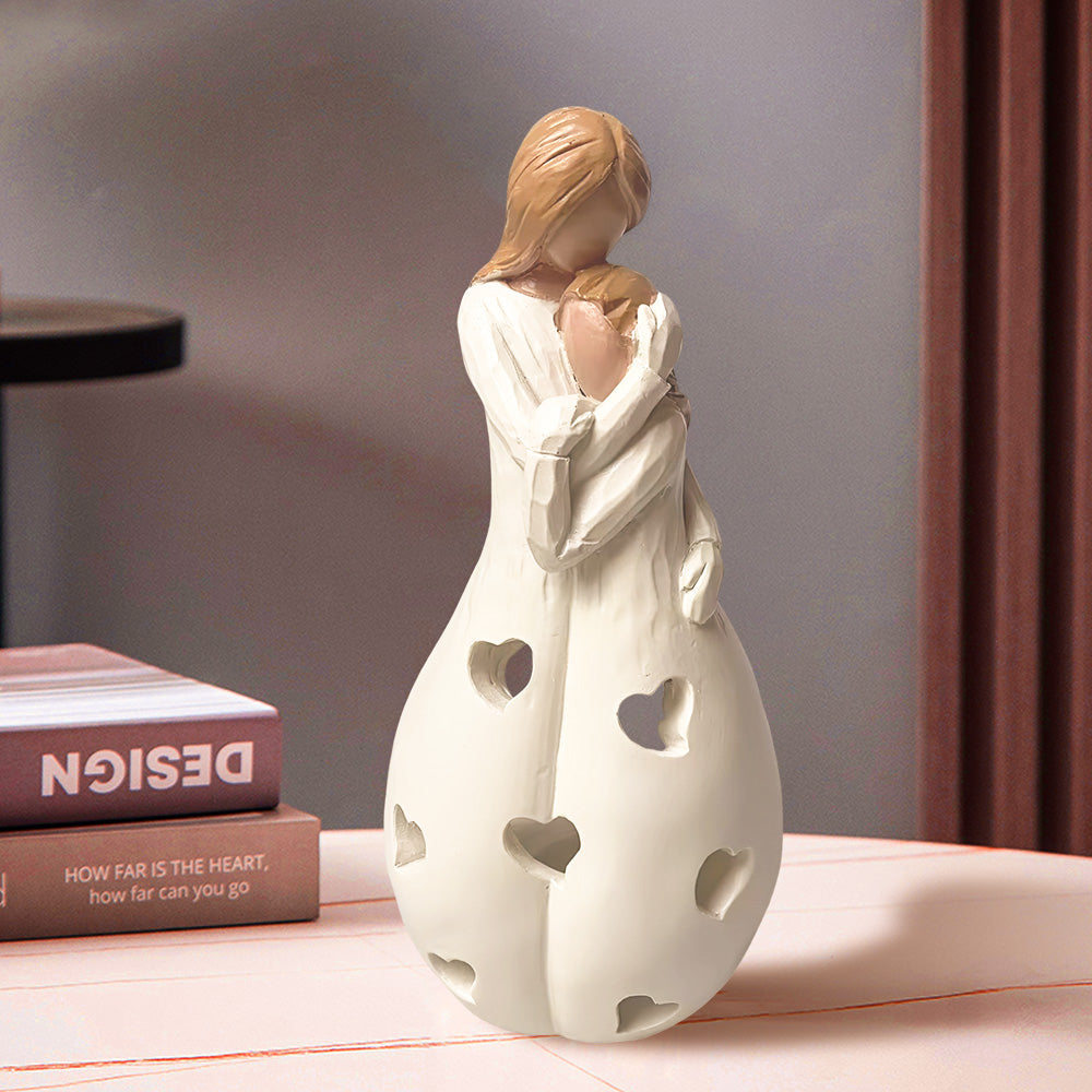 Mother's Day Candle Holder Statue with Flickering Led Candle Gifts for Mom