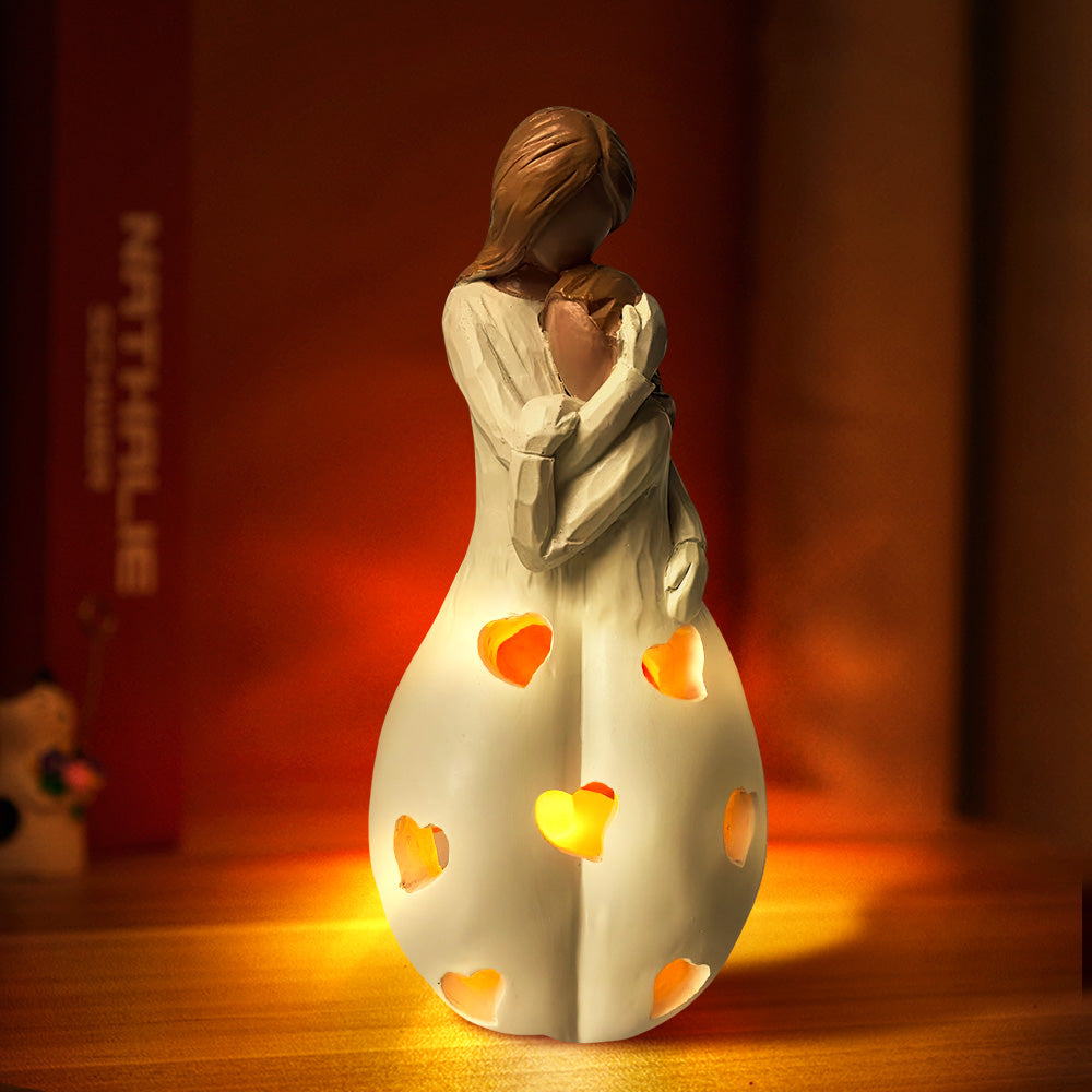 Mother's Day Candle Holder Statue with Flickering Led Candle Gifts for Mom
