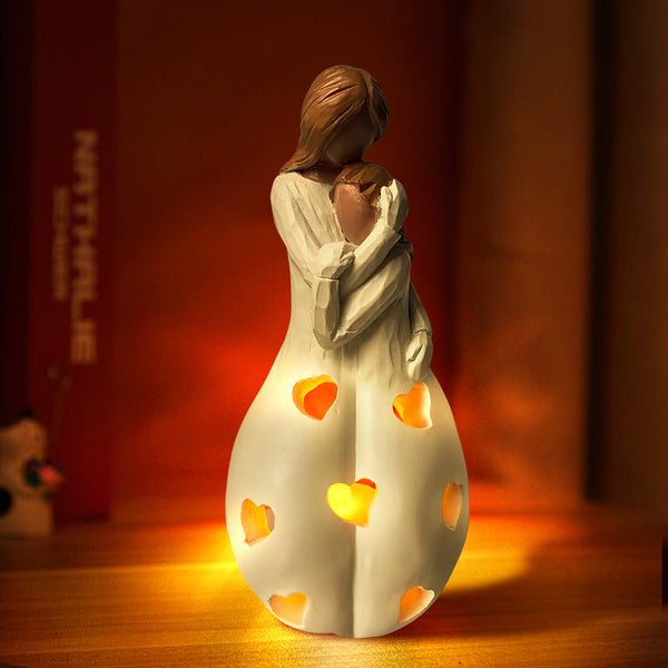 Mother's Day Candle Holder Statue with Flickering Led Candle Gifts for Mom - photomoonlampau