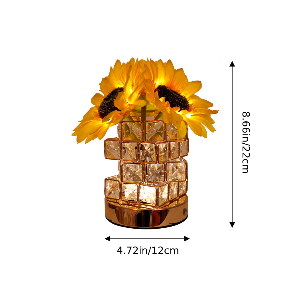 Romantic Sunflower Night Light Cube Flower Lamp Home Decor Gifts