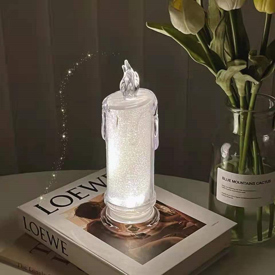 Acrylic Transparent Flameless Nightlight Mini Lamp Restaurant Decoration