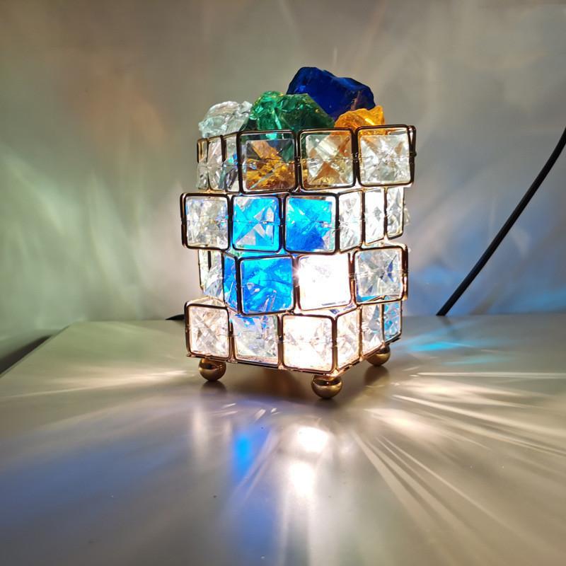 Four-Story Square Crystal Nightlight  Salt Lamp Home Table Decoration