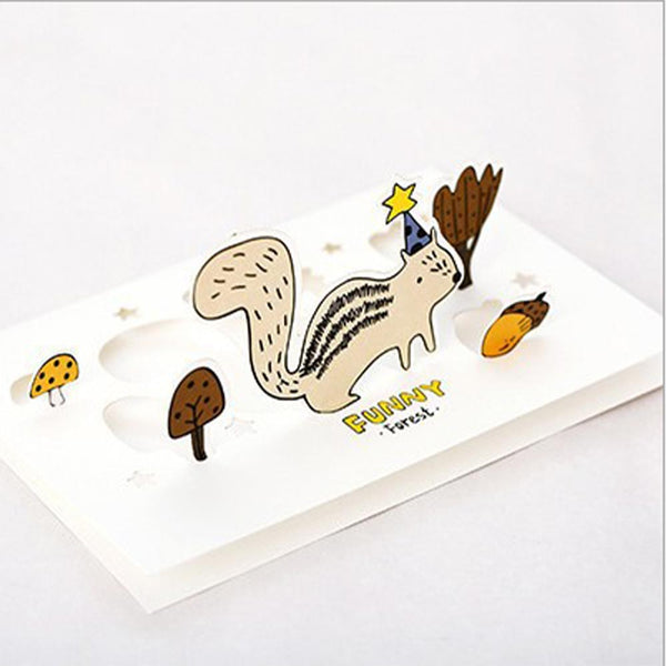 Squirrel and Pinecone Pop Card Gift for Kids and Her