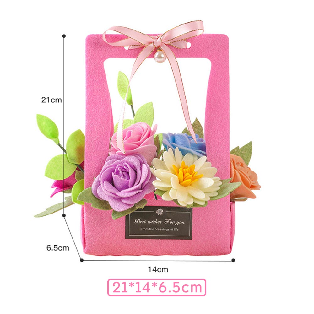 Mother's Day Gifts DIY Card Multicolor Carnation Flower Basket Non-woven Fabrics