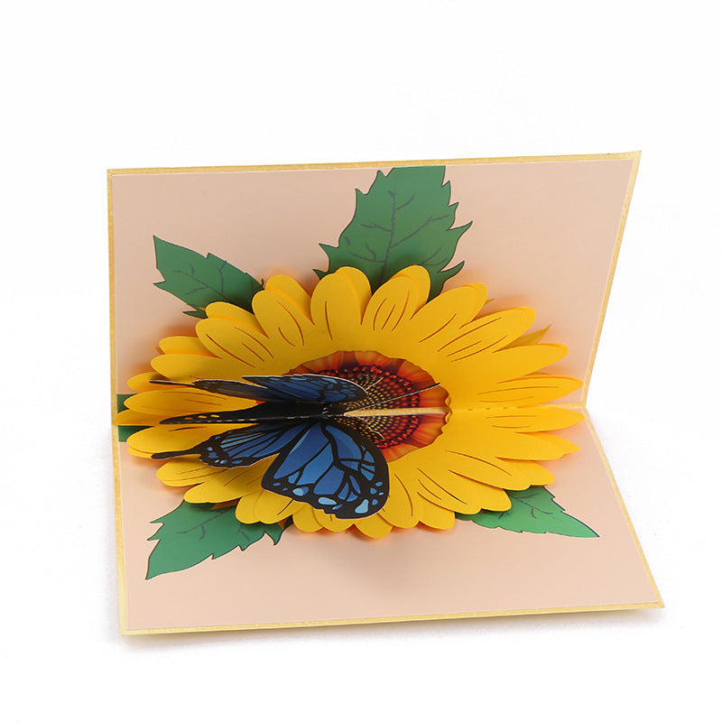Mother's Day 3D Paper Carved Sunflower Greeting Card