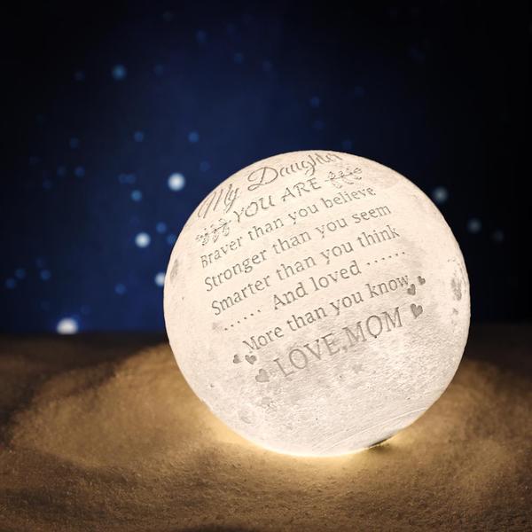Gift for Dad Custom 3D Printing Photo Moon Light With Your Text Father's Day Gift -Touch Two Colors(10-20cm)