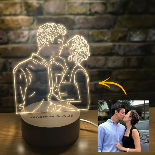 Personalised 3D Photo LED Light Home Decoration Lamp With Engraved Portrait Best Gifts Night Light