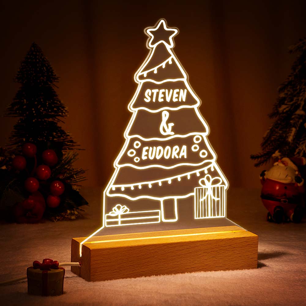 Custom Name Acrylic Light Christmas Gifts for Friends LED Night Light Bedroom Decoration for Girlfriend