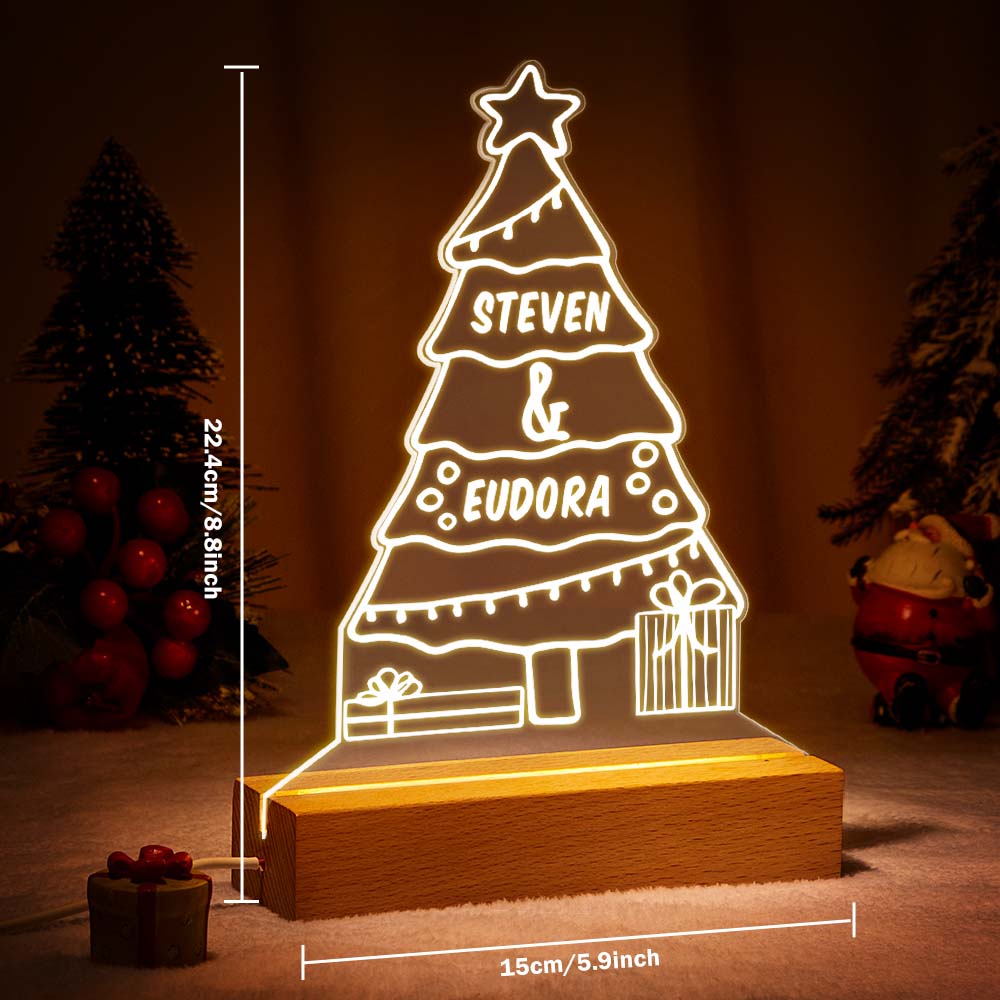 Custom Name Acrylic Light Christmas Gifts for Friends LED Night Light Bedroom Decoration for Girlfriend