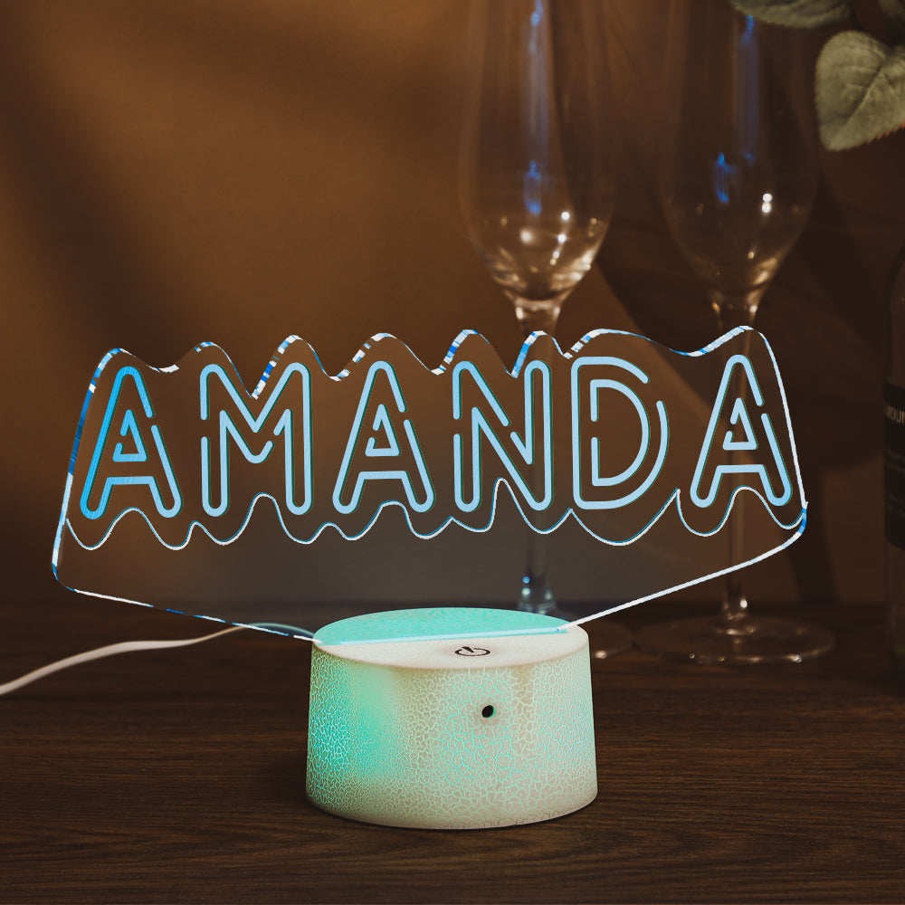 Custom Desk Decoration Name Letter Night Light With Base and Remote Control