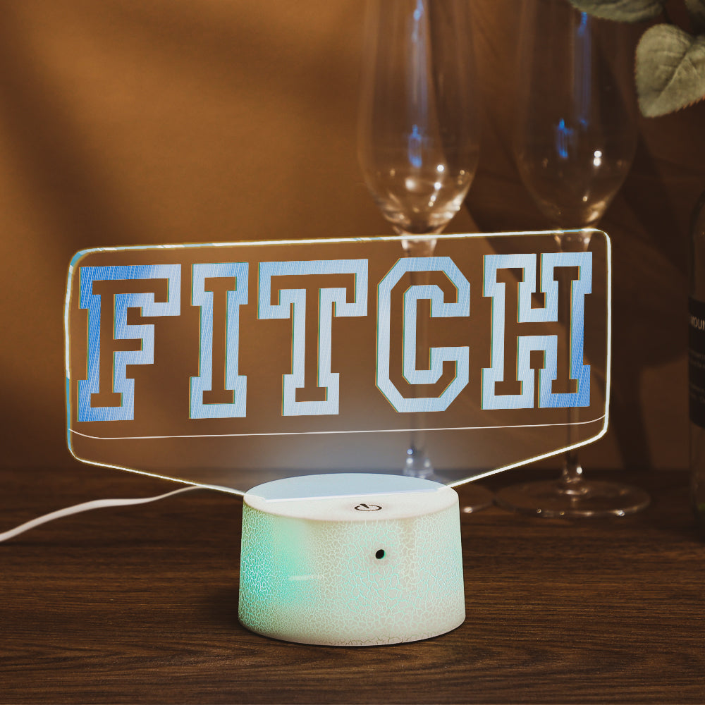 Custom Birthday Present Name Letter Night Light With Base and Remote Control