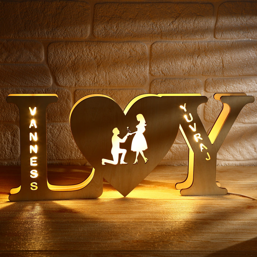 Personalided Letter Lamp Custom Lamp Engraved Wood Nightlight