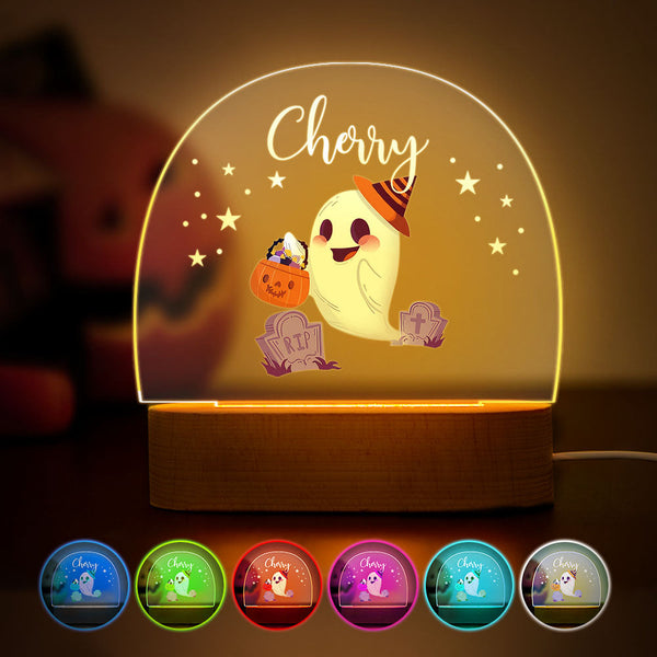 Personalized Halloween Night Light For Baby Custom Name Baby Room Decor Lamp
