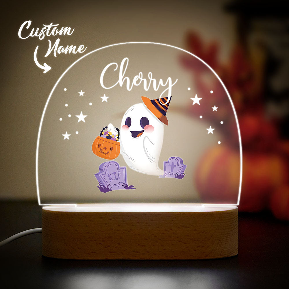 Personalized Halloween Night Light For Baby Custom Name Baby Room Decor Lamp