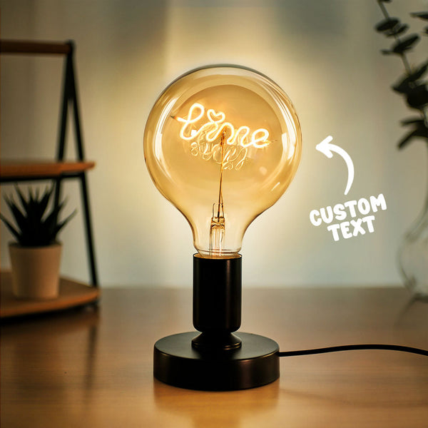 Custom Text Vintage Edison Led Filament Modeling Lamp Soft Light Bulbs Decorative Warm Yellow Light Led - photomoonlampau