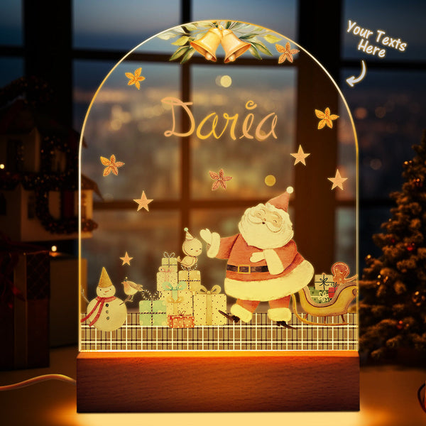 Custom Santa Name Night Light Personalized Baby Bedside Snowman Gift Night Light Christmas Gifts - photomoonlampau
