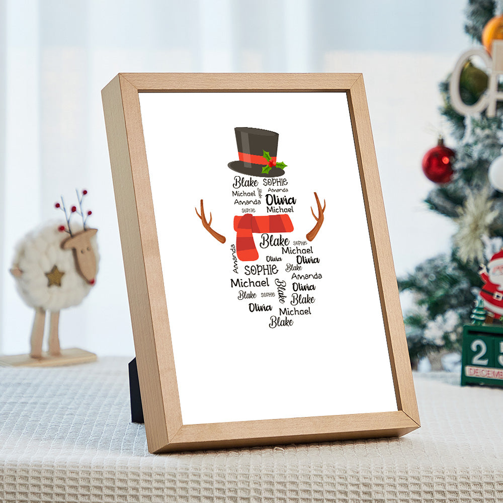 Personalised Family Names Lamp Custom Christmas Snowman Light Christmas Gift