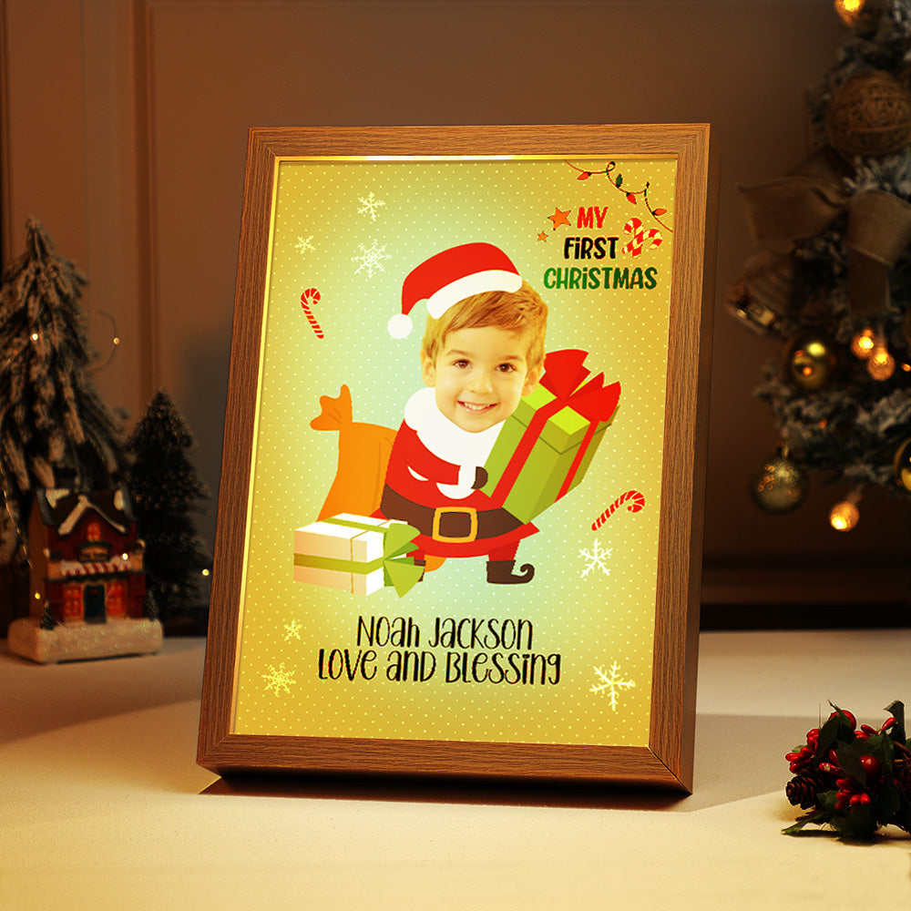 Personalised Baby's First Christmas Photo Lamp Custom Photo Light Christmas Gift