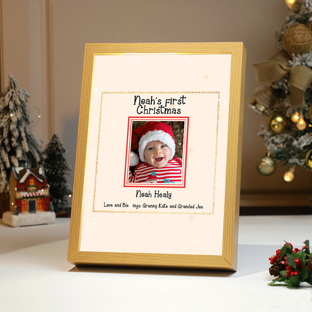 Custom Photo Lamp Baby's First Christmas Gift Personalized Light