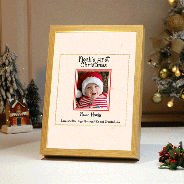 Custom Photo Lamp Baby's First Christmas Gift Personalized Light - photomoonlampau
