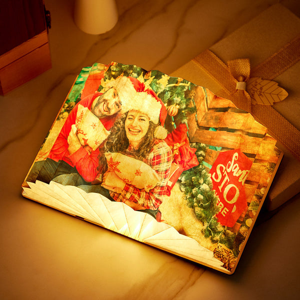 Custom Photo Book Lamp Christmas Gifts Personalized Home Decor - photomoonlampau