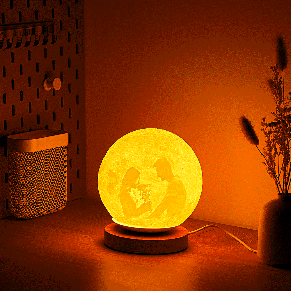 Personalized Photo Moon Table Lamp Colorful 3D Night  Light For Bedroom
