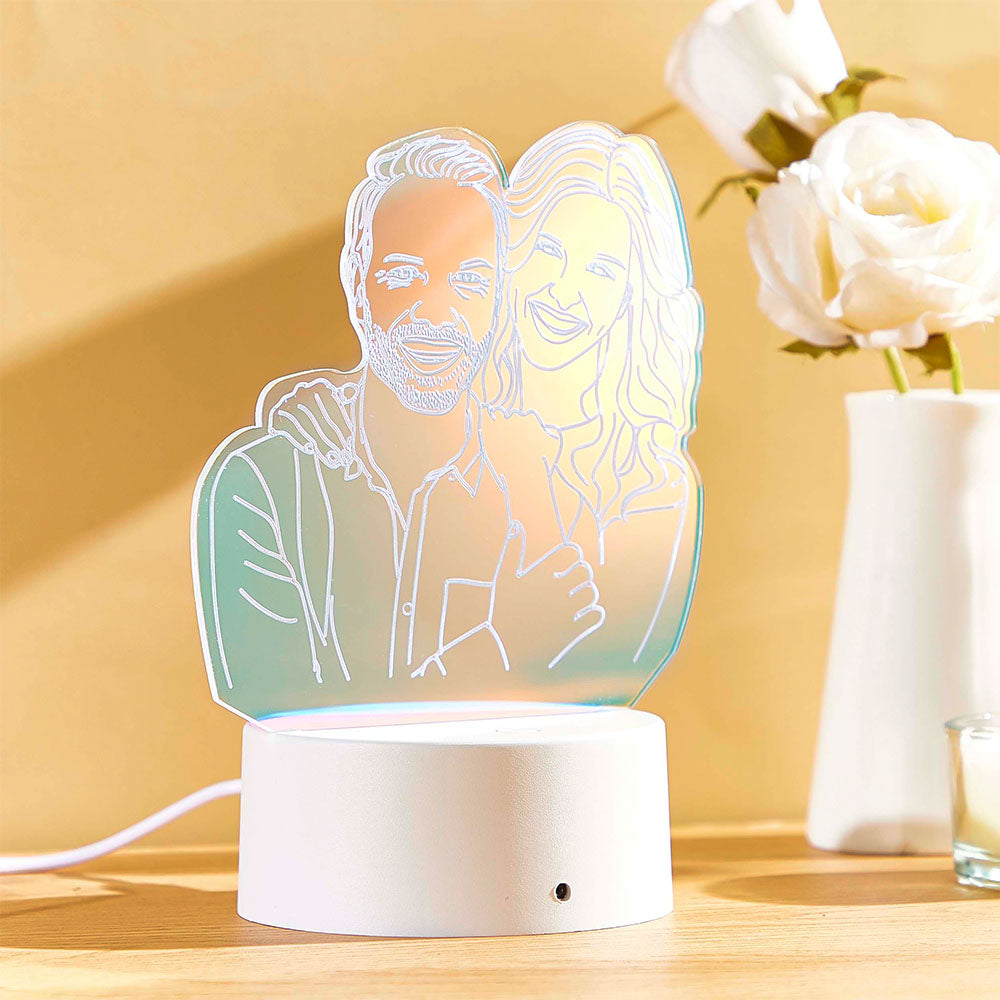 Custom Photo Transparent Gradient Color Acrylic Lamp LED Colorful Night Light  Home Decoration For Her