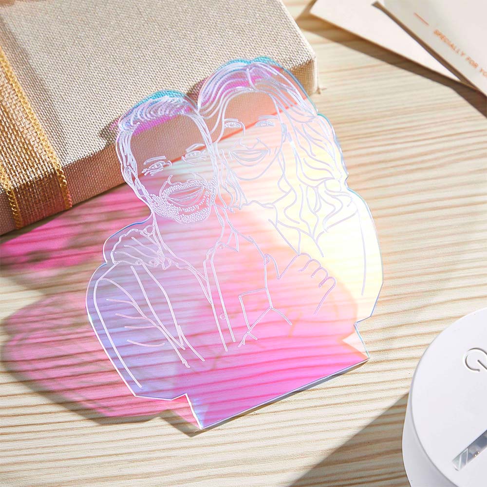 Custom Photo Transparent Gradient Color Acrylic Lamp LED Colorful Night Light  Home Decoration For Her