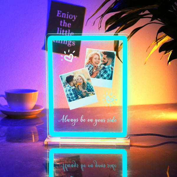 Custom Polaroid Photo Design Neon Night Light Colorful Acrylic Plaque Lamp Gifts For Couples - photomoonlampau