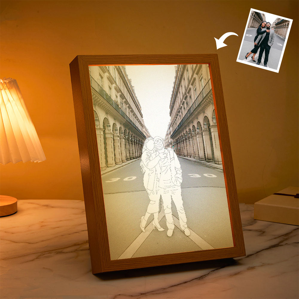 Personalized Lamp Custom Photo Line Art Light Valentine's Gifts for Her