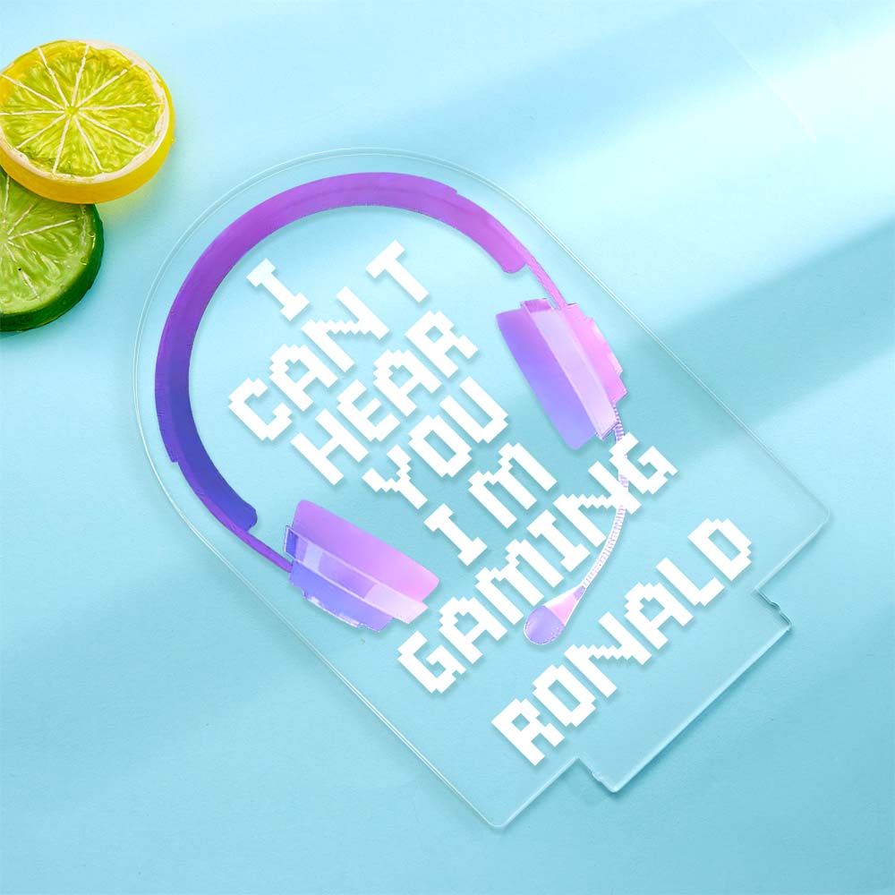 Personalised Pink Gaming LED Color Changing Night Light For Boy I'm Gaming