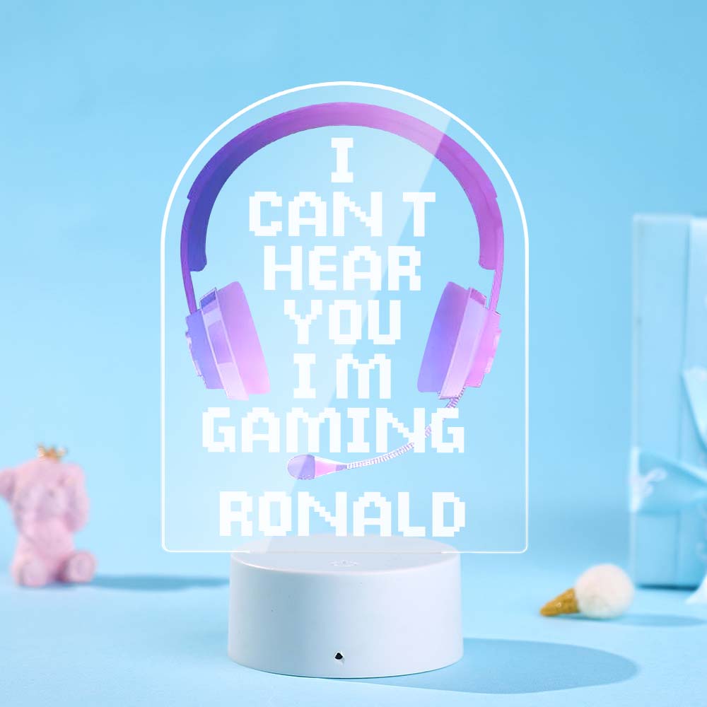 Personalised Pink Gaming LED Color Changing Night Light For Boy I'm Gaming
