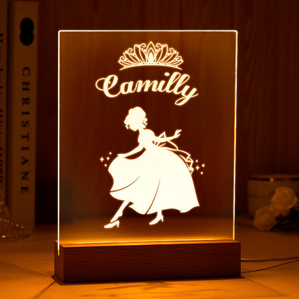 Personalised Princess Name Sign Light Up LED Name Light Princess Bedroom Light Decoration for Girls