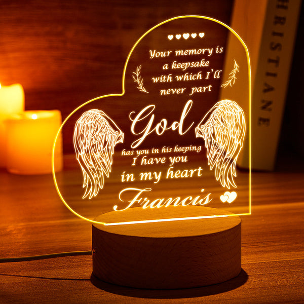 Custom Memorial Gifts Personalised Name Night Light Decor Lamp In Memory of Lost Loved Ones