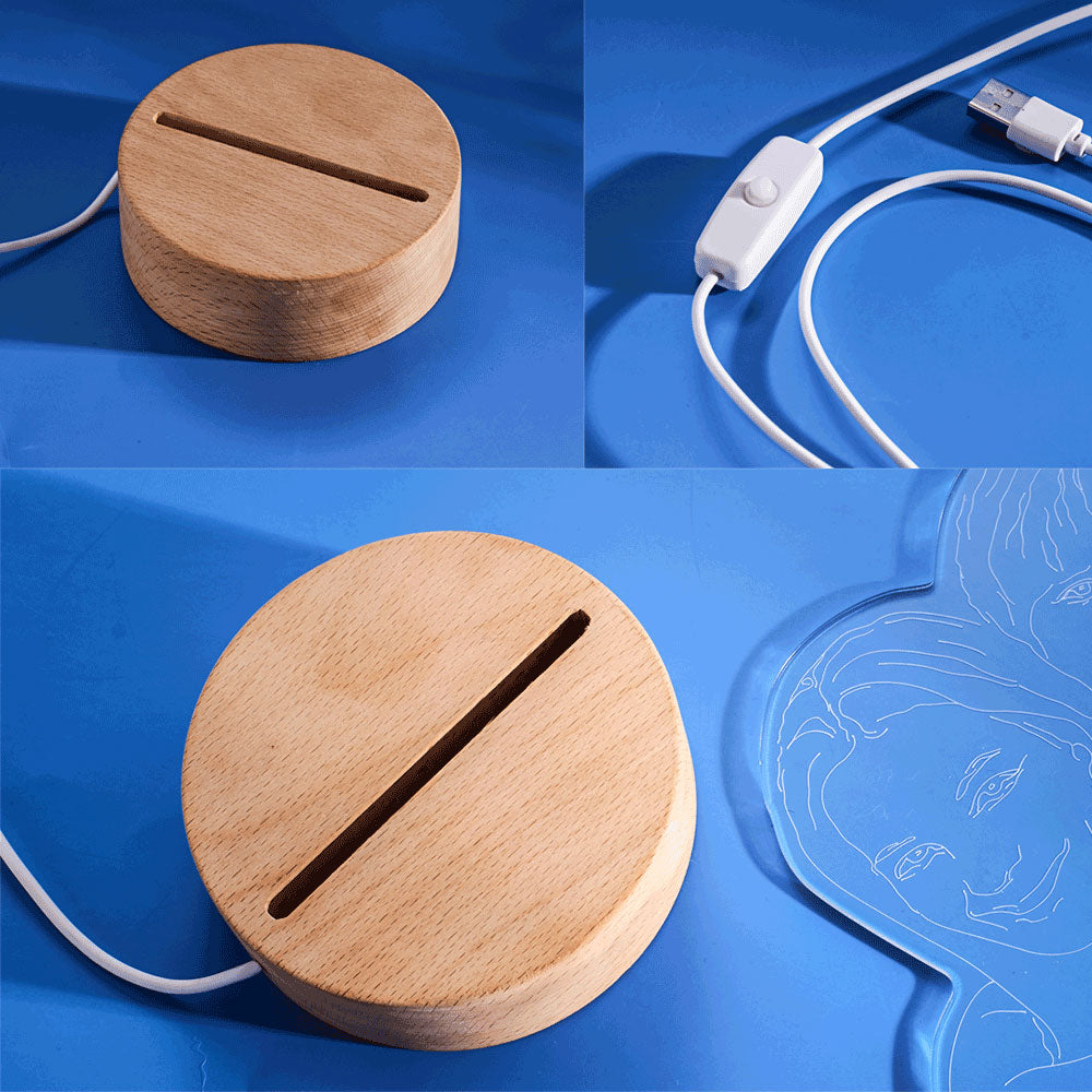 Custom Heart-shaped Engraved 3D Photo Lamp Led Personalised Night Light Gift for Family