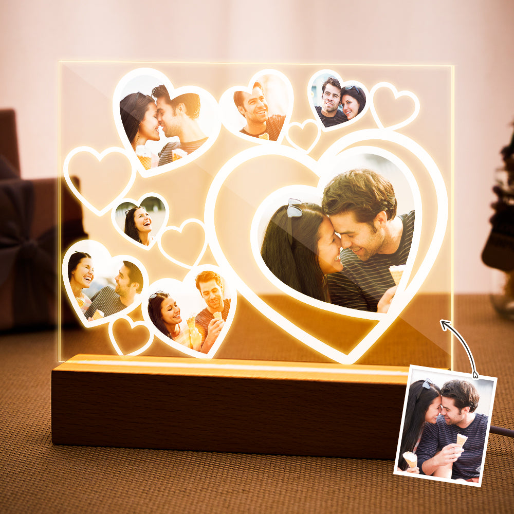 Love Heart Custom Photo Lamp Multiphotos Valentine's Gifts