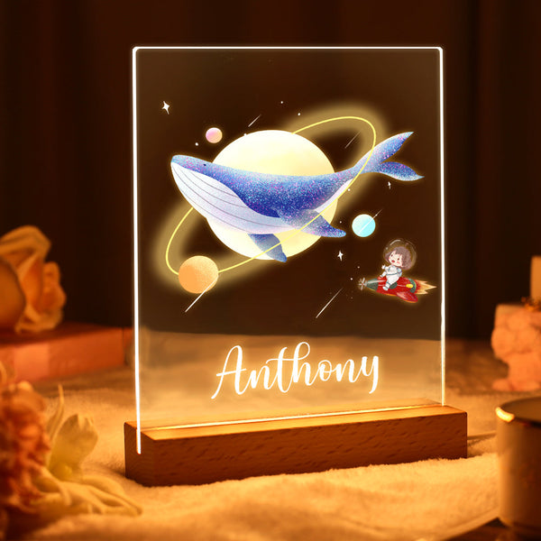 Personalised Night Led Lamp Whale Kids Bedroom Decor Night Lights for Babys