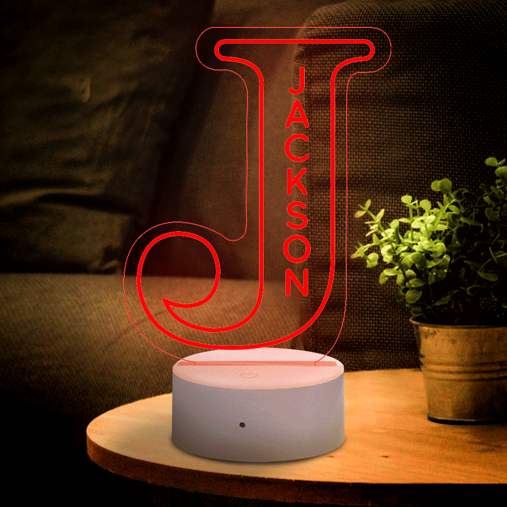 Personalised Alphabet Letter LED Light Night Lamp Birthday Gift Custom LED Engraved Lamp