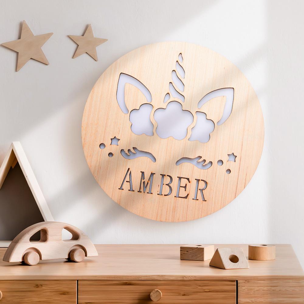 Nursery Decor Personalised Superhero Wooden Name Wall Light for Kidsroom Birthday Gift for Boys Kids Men