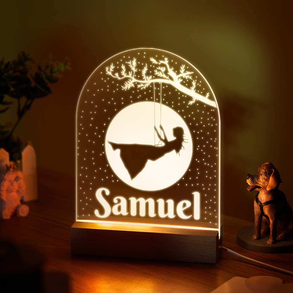 Personalised Nursery Decor Lamp Custom Name Night Light for Girls Kid's Bedroom Decor
