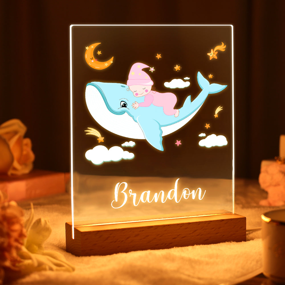 Personalised Night Lights Kids Whale Kids Bedroom Decor Night Lights for Babys
