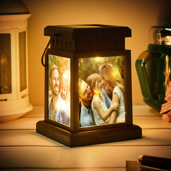Personalised Photo Lantern Nightlight Lamp Memorial Lamp Solar Garden Light